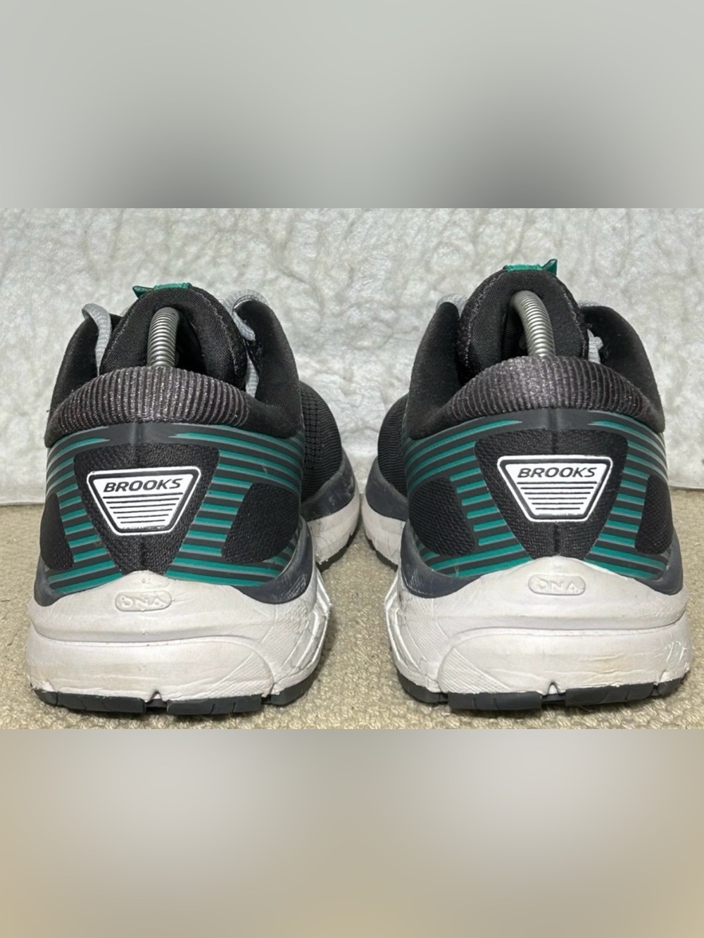 Brooks Black Running Shoes with Teal Accents - Picture 7 of 9